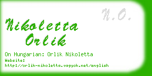 nikoletta orlik business card